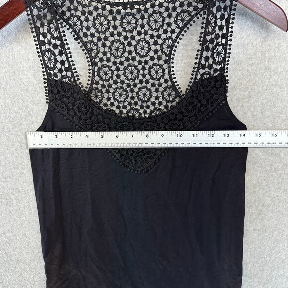 Anabel Connection Top Womens Size XS Black Sheer Lace Embellished Sleeveless - Picture 7 of 10